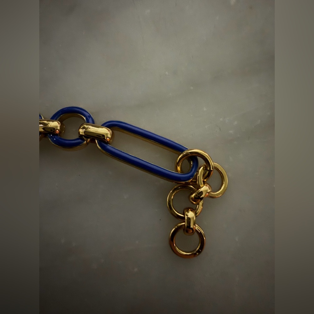 J. Crew Reversible Bracelet - gold tone and blue enamel - Picture 4 of 5